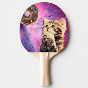 Raquette De Ping Pong Chat souhaitant le beignet
