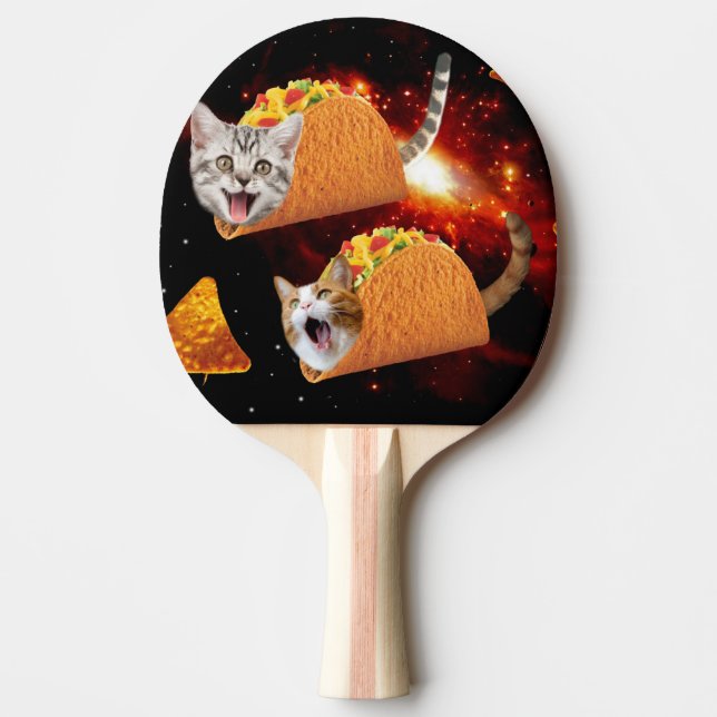 Raquette De Ping Pong Chats dans les tacos spatiaux (Devant)