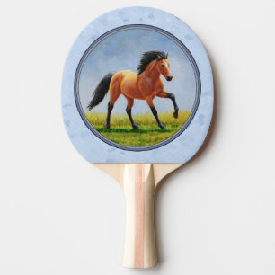 Raquette De Ping Pong Cheval Buckskin courant bleu clair