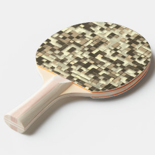 Raquette De Ping Pong Chevauchement de petits carrés dans les tons beige