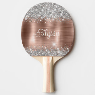 Raquette De Ping Pong Chic Glittery Rose Gold Glam Nom