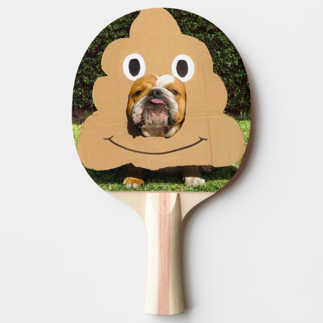 Raquette De Ping Pong Chien en en costume Emoji de la pop (Devant)