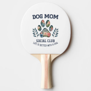 Raquette De Ping Pong Chien Maman Paw Floral