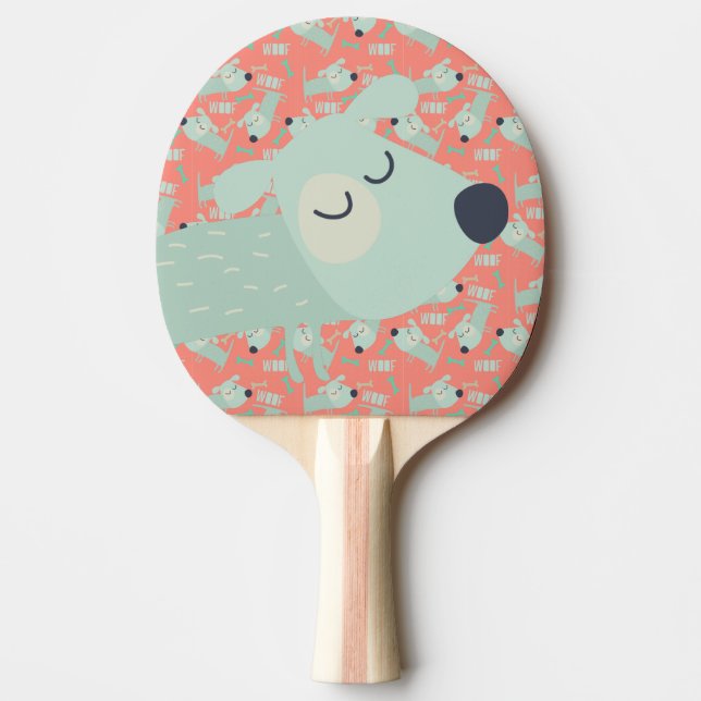 Raquette De Ping Pong Chiens et os de Woof (Devant)