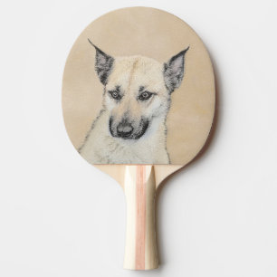 Raquette De Ping Pong Chinook (Oreilles Pointées) Peinture - Art Chien o