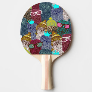 Raquette De Ping Pong Chouette dans la couronne