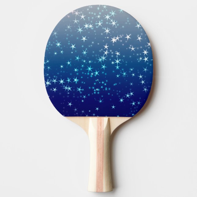 Raquette De Ping Pong Christmas Sparkles Stars Blue Sky (Devant)