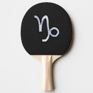 Raquette De Ping Pong Chrome comme Capricorn Symbole Zodiaque sur la pea