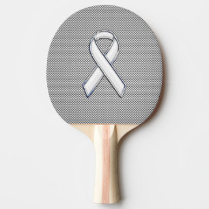 Raquette De Ping Pong Chrome Comme White Ribbon Sensibilisation Fibre de