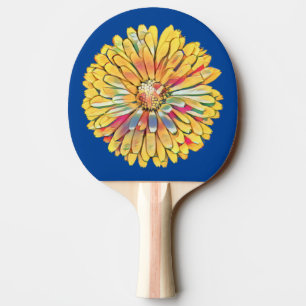 Raquette De Ping Pong Cible de flechettes à fleurs de Marigold jaune