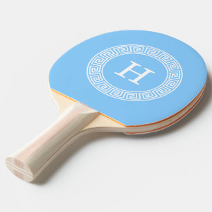 Raquette De Ping Pong Ciel bleu What Grèce clé cadre de ligne initiale M