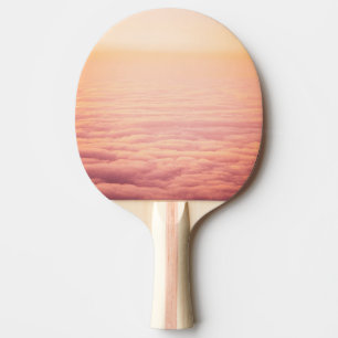 Raquette De Ping Pong Ciel de nuages fluffés rose orange
