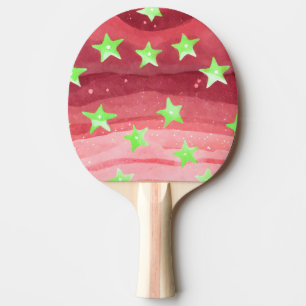 Raquette De Ping Pong ciel rouge avec étoiles