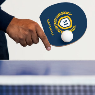 Raquette De Ping Pong Cimetière de logo Marine et Gold Monogram