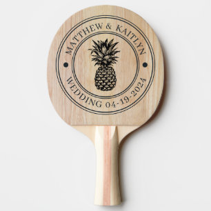 Raquette De Ping Pong Cimier de mariage au bois de frêne blanc et ananas