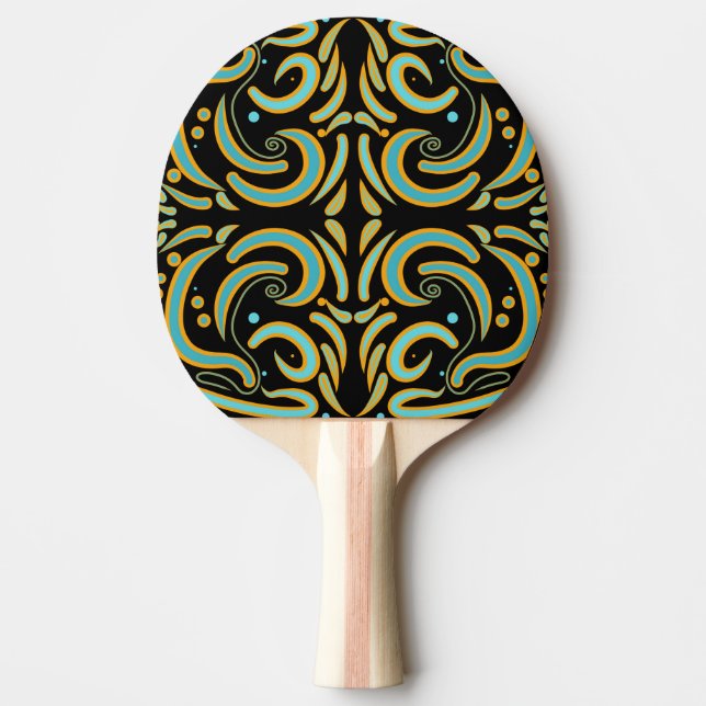 Raquette De Ping Pong Circular, Linear And Tapered Shapes Abstract Art (Devant)