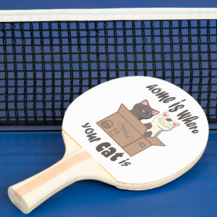 Raquette De Ping Pong Citation drôle Accueil est où est votre chat