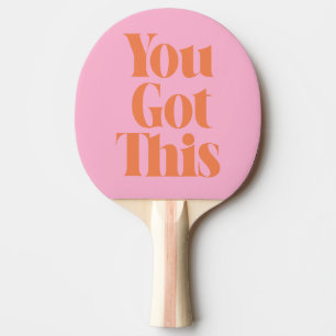 Raquette De Ping Pong Citation Motivante Gras Rose Orange Vous Y Arriver
