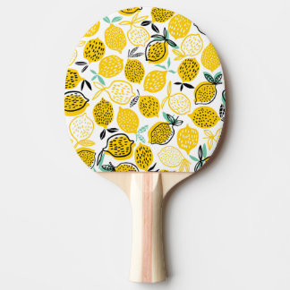 Raquette De Ping Pong Citron Design été Illustration Vintage