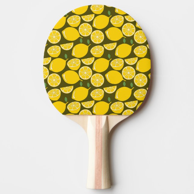 Raquette De Ping Pong Citron Jaune Moderne Amusant mignon (Devant)