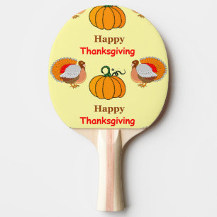 Raquette De Ping Pong citrouille de Thanksgiving et dinde