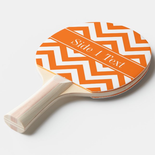 Raquette De Ping Pong Citrouille White Chevron, nom Citrouille Monogram (Devant Angle)