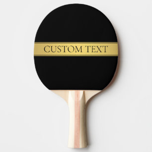 Raquette De Ping Pong Classy Faux Gold Stripe & Black Arrière - plan ou 