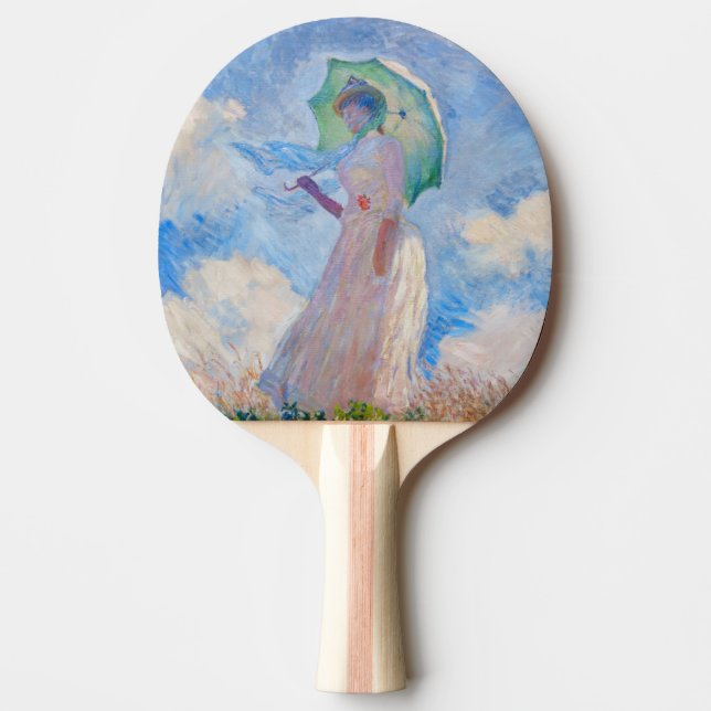 Raquette De Ping Pong Claude Monet - Femme avec Parasol face à gauche (Devant)