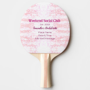 Raquette De Ping Pong club social de week-end rose paillettes enterremen