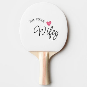 Raquette De Ping Pong Cœur rouge de femme mariée année future épouse de