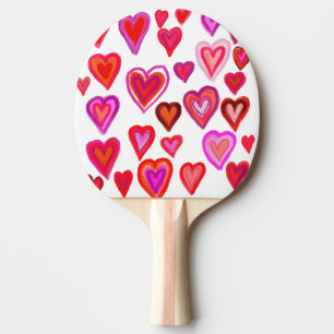 Raquette De Ping Pong Coeur rouge et rose