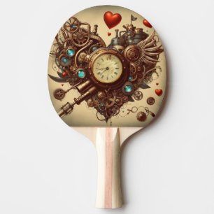 Raquette De Ping Pong Coeur Steampunk/Saint-Valentin