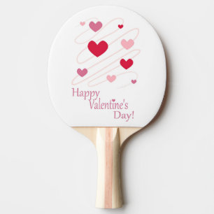 Raquette De Ping Pong cœurs "Joyeuse Saint-Valentin"