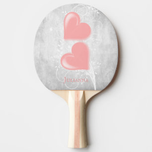 Raquette De Ping Pong Coeurs roses - Ping Pong Personnalisé