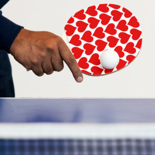 Raquette De Ping Pong Coeurs rouges Motif, Romantique, Amour