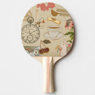 Raquette De Ping Pong Collage vintage