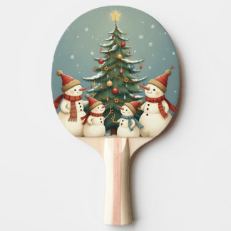 Raquette De Ping Pong Collection de Noël de famille Festive Snowman
