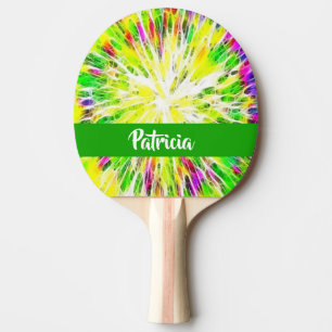 Raquette De Ping Pong Colorant à cravate couleur nom personnalisé motif