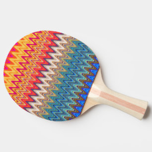 Raquette De Ping Pong Coloré Multicolore Exotic Wavy Motif