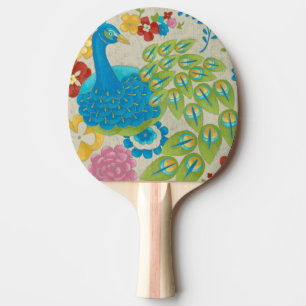 Raquette De Ping Pong Colorful Peacock et Fleurs