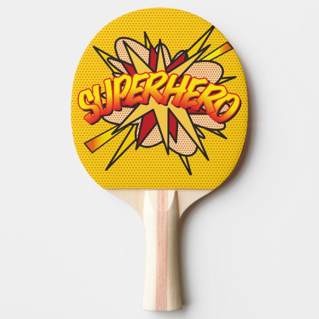 Raquette De Ping Pong Comic Book Pop Art SUPERHERO Moderne tendance (Devant)