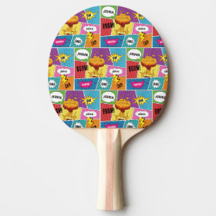 Raquette De Ping Pong Comic Livre coloré Nom personnalisé Pop Art