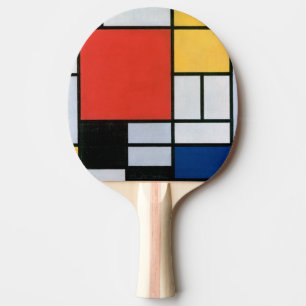 Raquette De Ping Pong Composition Rouge, Jaune, Bleu, Noir   Mondriaan  
