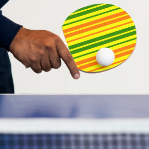 Raquette De Ping Pong Conception de bandes verticales orange jaune vert 