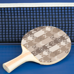 Raquette De Ping Pong Conception de rayures de papillon de terre neutre