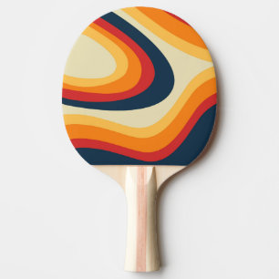 Raquette De Ping Pong Conception de vagues de style rétro Abstrait