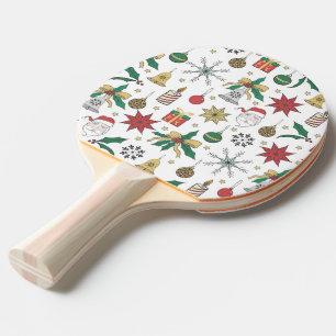 Raquette De Ping Pong Conception des Doddles de Noël de l'Aube Main Uniq