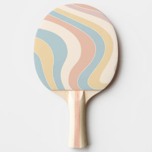 Raquette De Ping Pong Conception des vagues de style rétro pastel super