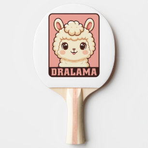 Raquette De Ping Pong Conception d'illustration de lama mignon