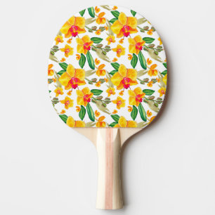 Raquette De Ping Pong Conception d'orchidées à l'aquarelle 9